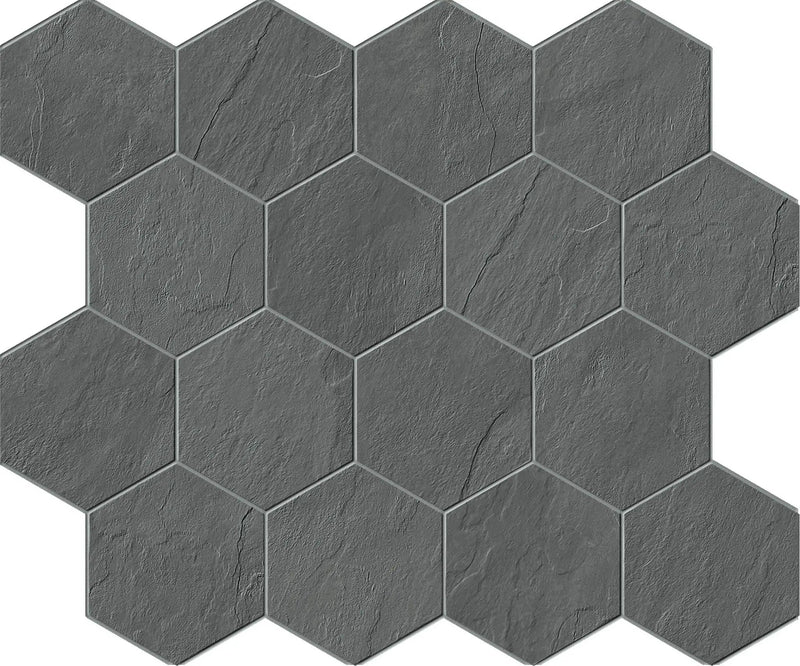 Essence Montauk Dark Mosaic D Slate Look Porcelain Tiles 12x10 by landmarkceramics