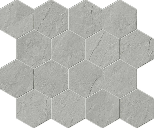 Essence Montauk Grey Mosaic D Slate Look Porcelain Tiles 12x10