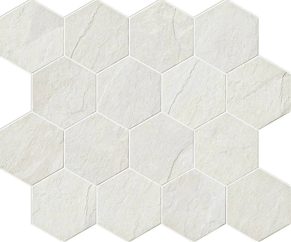 Essence Montauk White Mosaic D Slate Look Porcelain Tiles 12x12