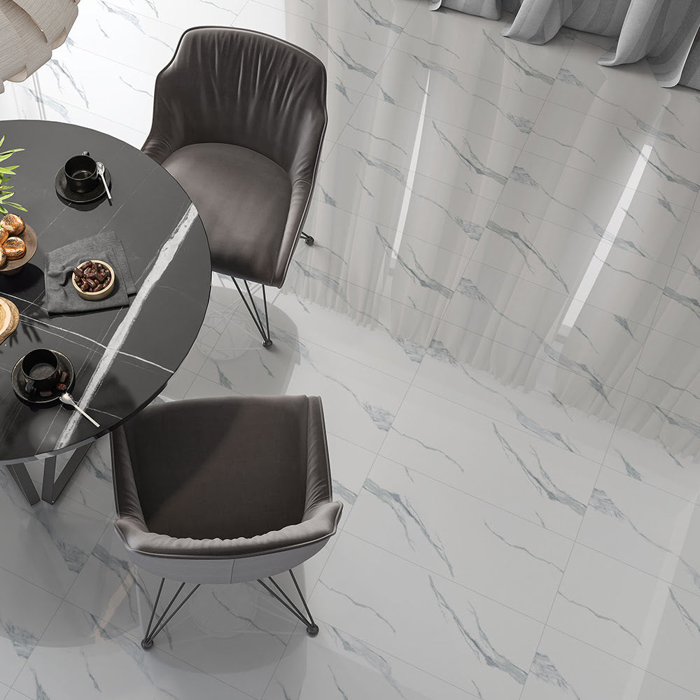 Estatuario Polished Marble Look Porcelain Tiles 12x24 Porcelain Polished 12x24 Tiles — 2
