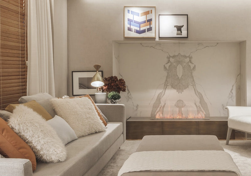 Estatuario Polished Sintered Stone Slab 125x63 E01R room scene