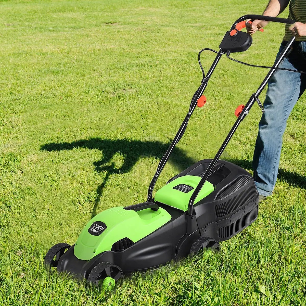 13 Inch Electric Push Lawn Corded Mower with Grass Bag by DirectDeals