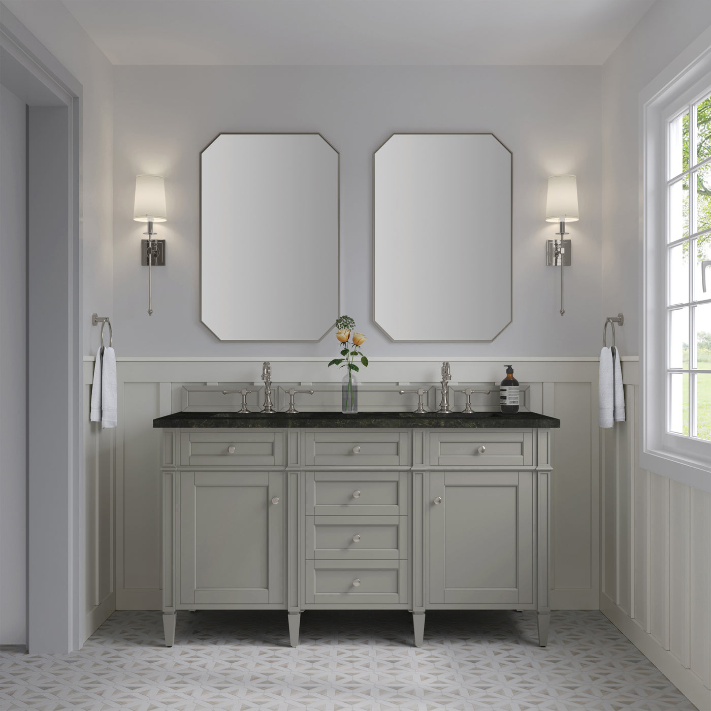 James Martin Brittany 60" Double Bathroom Vanity, Urban Gray by James Martin