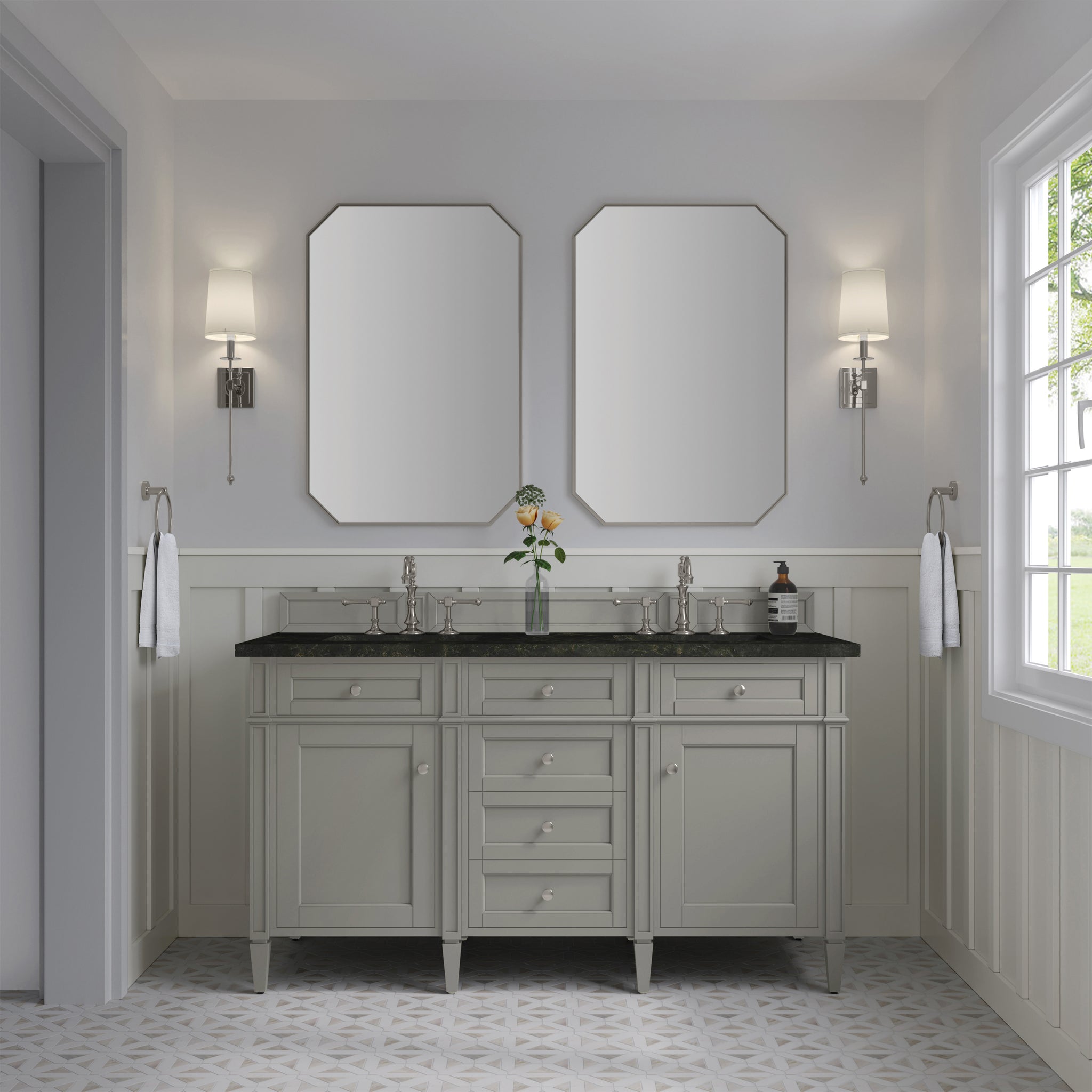 James Martin Brittany 60" Double Bathroom Vanity, Urban Gray by James Martin