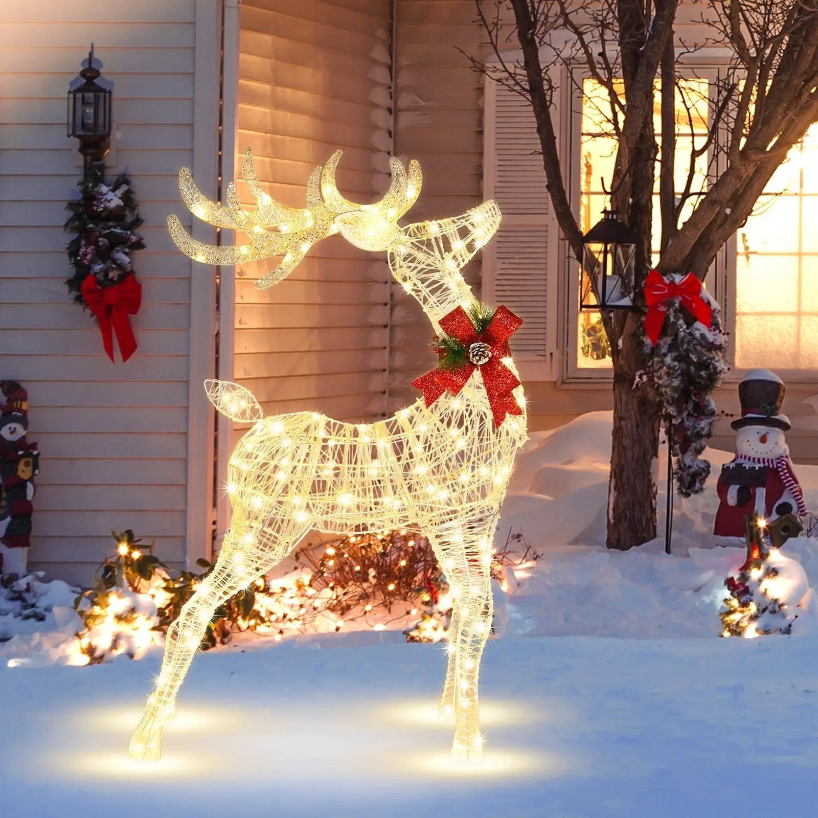 Lighted Standing Reindeer with Stakes for Christmas Decoration by DirectDeals