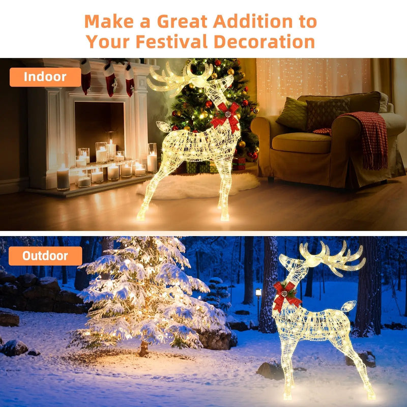 Lighted Standing Reindeer with Stakes for Christmas Decoration by DirectDeals