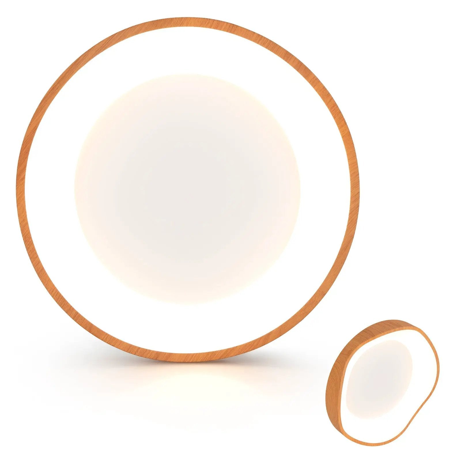 24W Modern LED Mount Ceiling Light with Wood Pattern and Metal Frame by DirectDeals