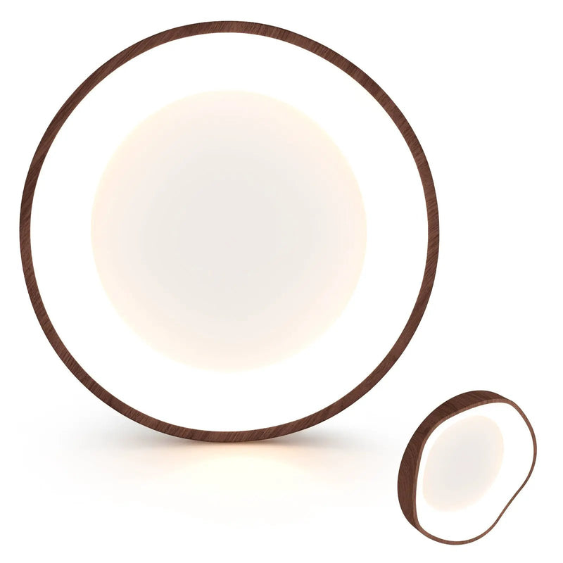 24W Modern LED Mount Ceiling Light with Wood Pattern and Metal Frame by DirectDeals