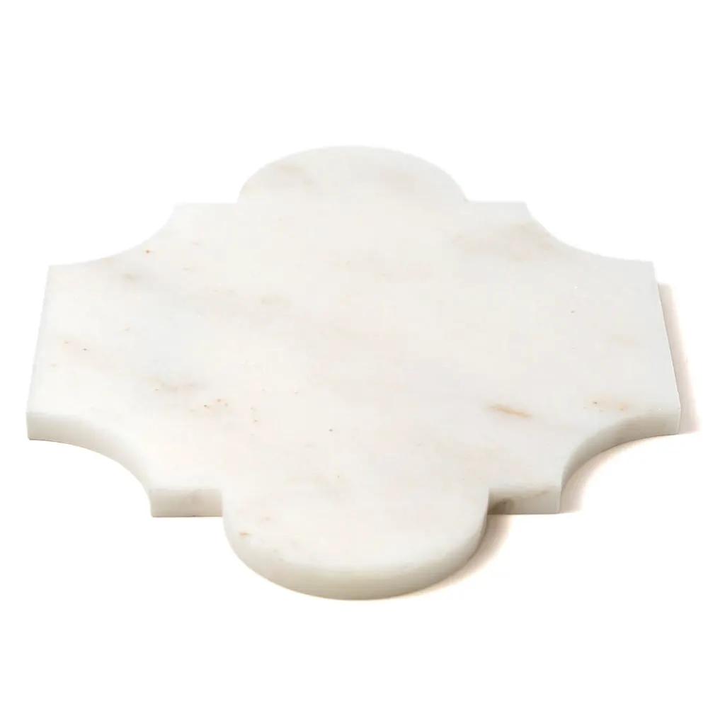 European White Multi Finish San Felipe Marble Mosaics 8x9 3/4 closeup 1