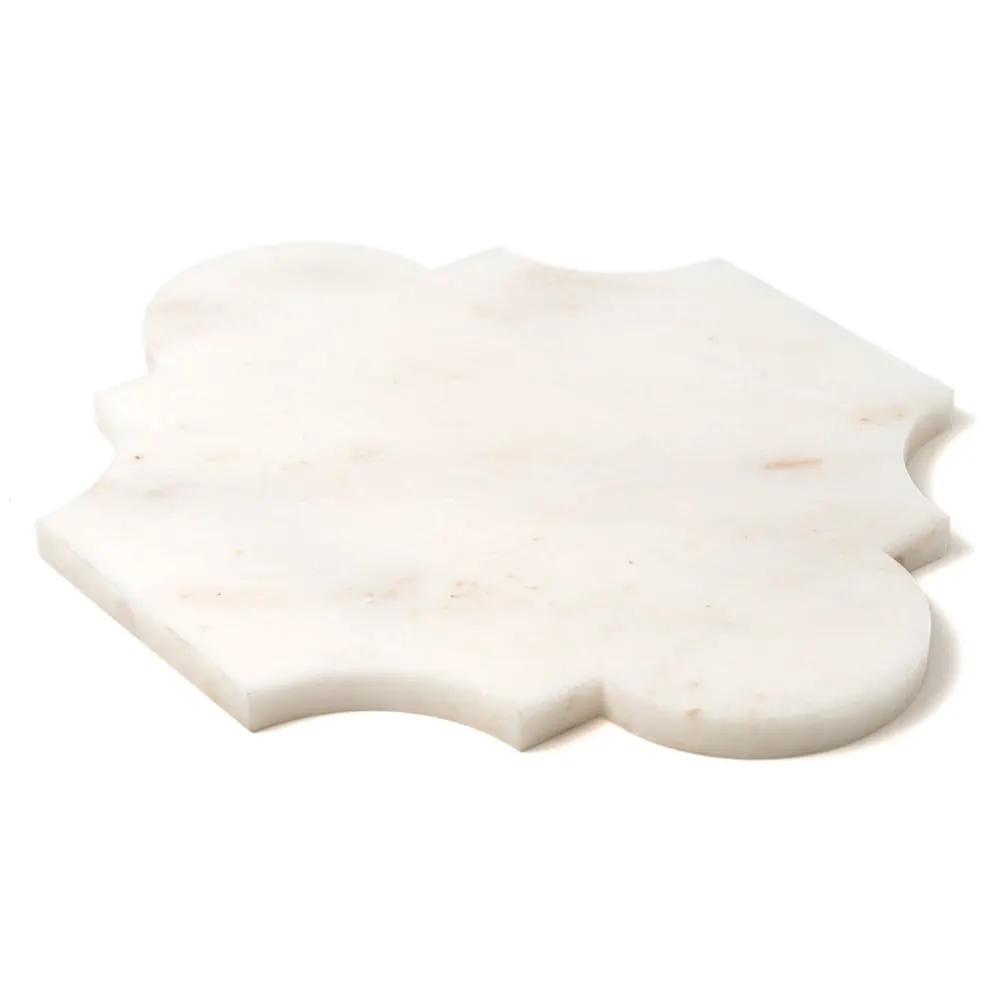 European White Multi Finish San Felipe Marble Mosaics 8x9 3/4 closeup 2
