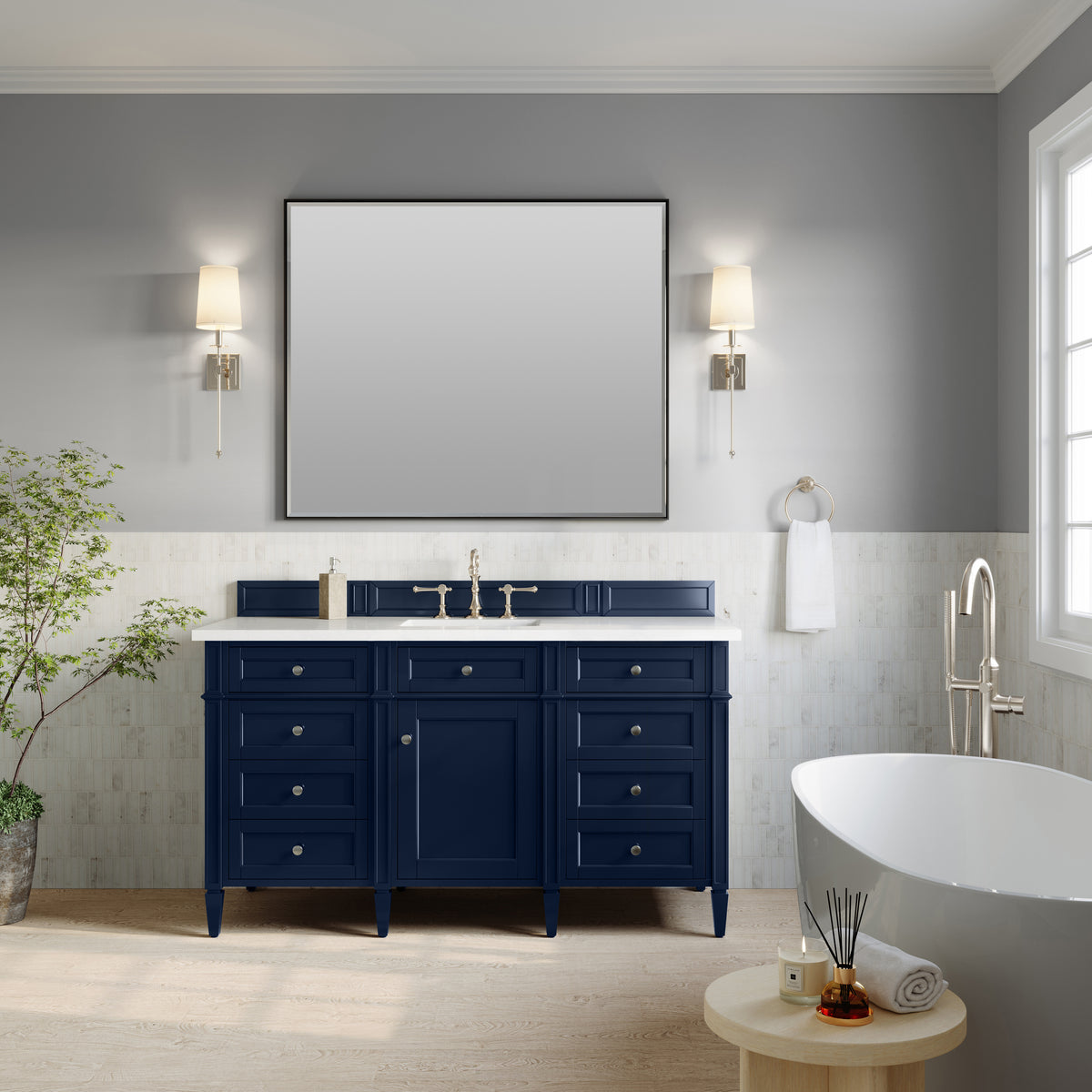 James Martin Brittany 60" Single Bathroom Vanity, Victory Blue, view 34