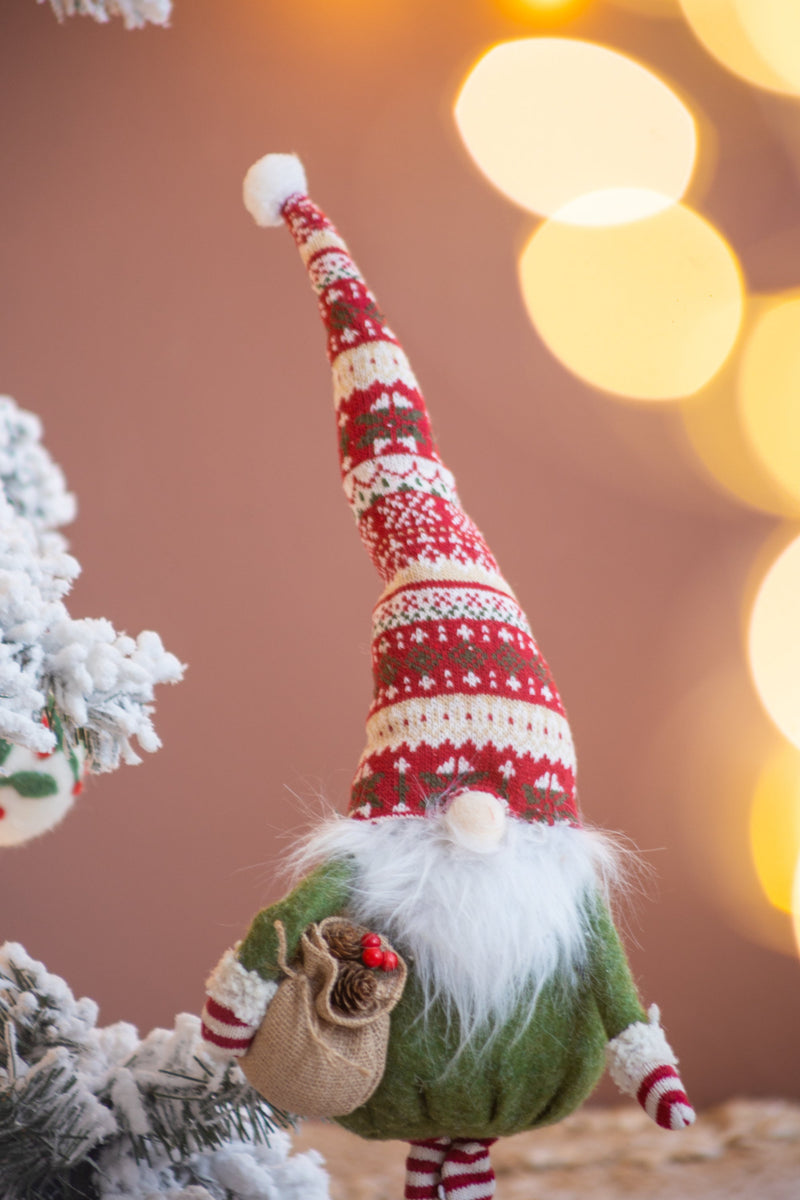 Set of 2 Fabric Standing Holiday Gnomes with Knit Hats – 29.5" H, photo 11 of 13