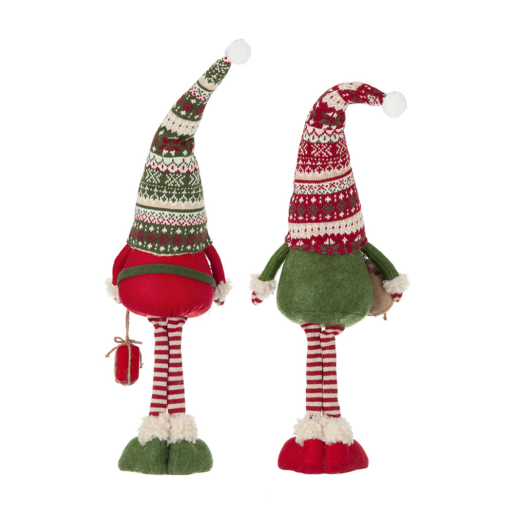Set of 2 Fabric Standing Holiday Gnomes with Knit Hats – 29.5" H, photo 4 of 13