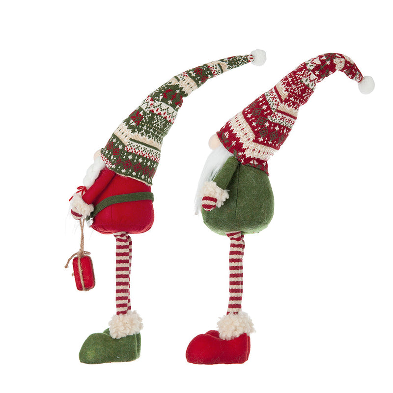 Set of 2 Fabric Standing Holiday Gnomes with Knit Hats – 29.5" H, photo 5 of 13