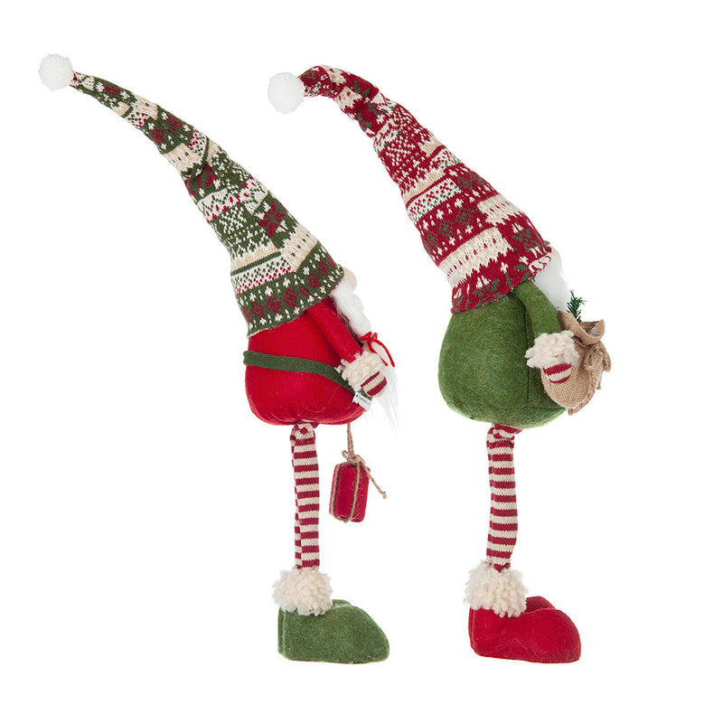 Set of 2 Fabric Standing Holiday Gnomes with Knit Hats – 29.5" H, photo 6 of 13