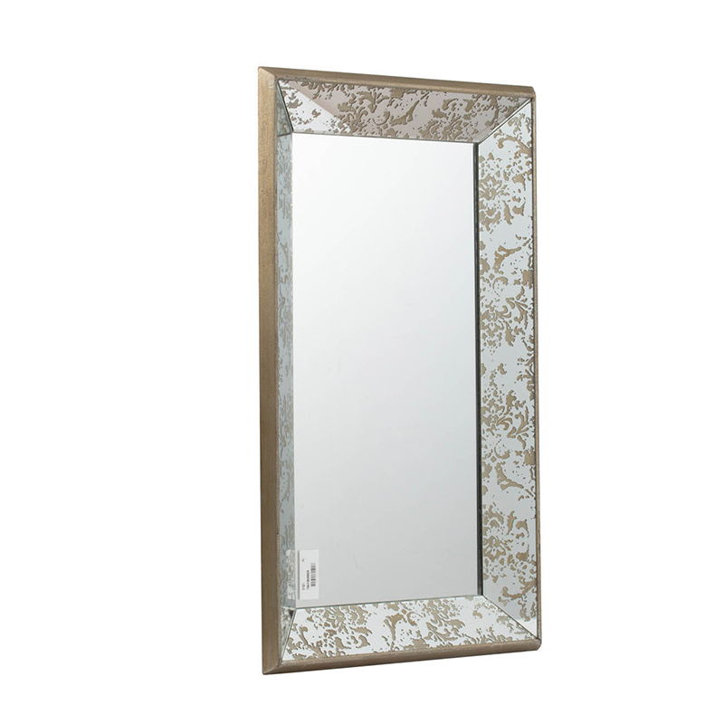 Antique Rectangle Mirror with Floral Accents - Pearl Silver, photo 10 of 25