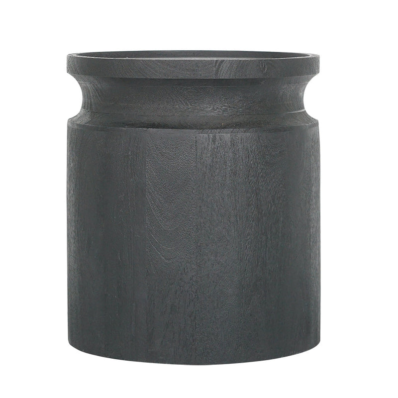 Black Wooden Cylinder Side Table, photo 3 of 6