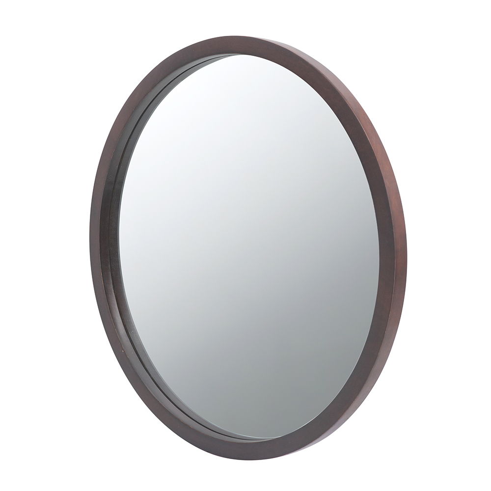 Circle Wall Mirror with Wooden Frame - Black, Light Brown, Dark Brown, photo 25 of 36