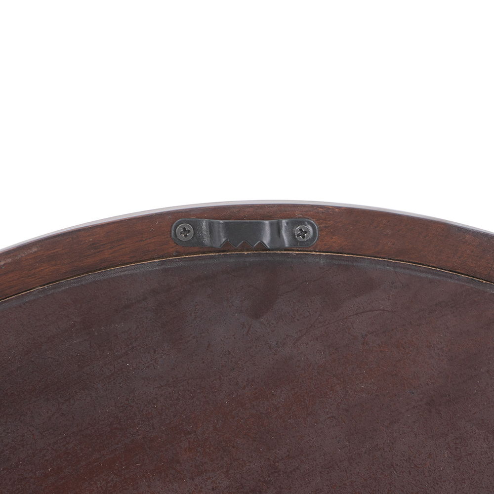 Circle Wall Mirror with Wooden Frame - Black, Light Brown, Dark Brown, photo 8 of 36