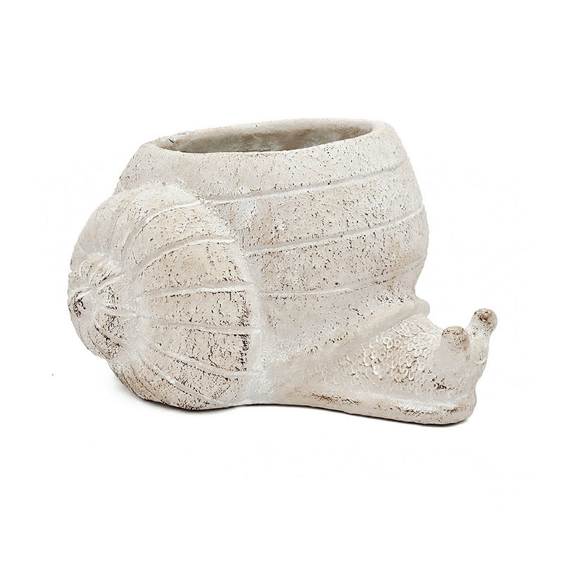 Decorative Sand and Cement Snail Planter, 8.3 x 7 x 4.7 Inch, Beige, photo 2 of 10