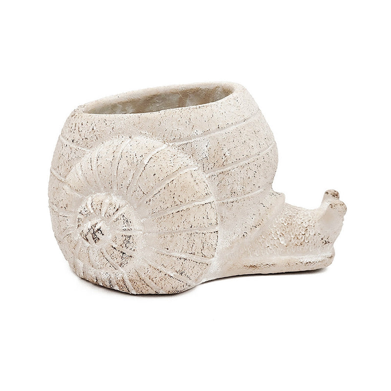 Decorative Sand and Cement Snail Planter, 8.3 x 7 x 4.7 Inch, Beige, photo 3 of 10