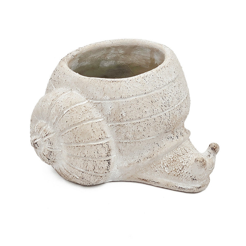 Decorative Sand and Cement Snail Planter, 8.3 x 7 x 4.7 Inch, Beige, photo 4 of 10