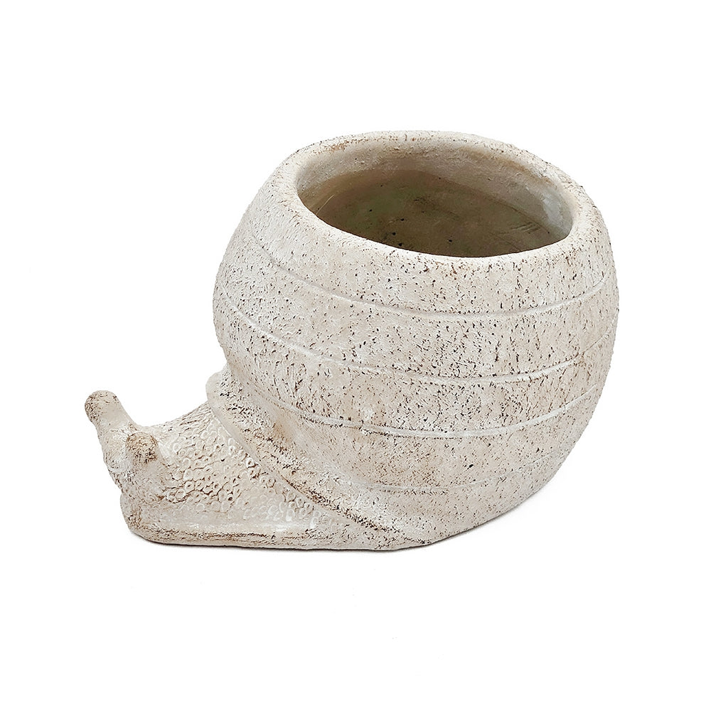 Decorative Sand and Cement Snail Planter, 8.3 x 7 x 4.7 Inch, Beige, photo 5 of 10