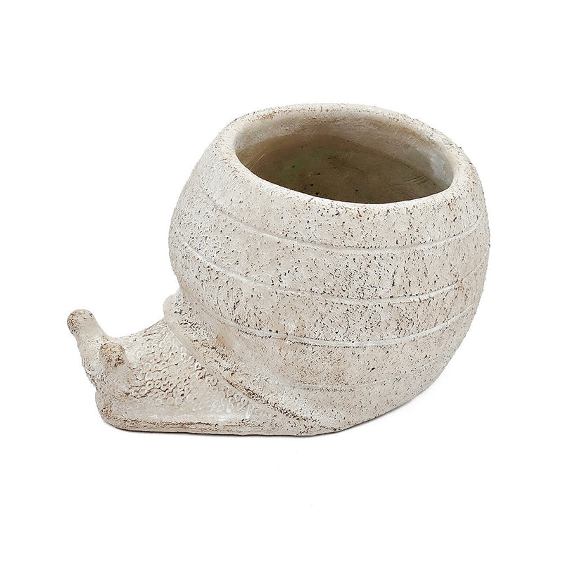 Decorative Sand and Cement Snail Planter, 8.3 x 7 x 4.7 Inch, Beige, photo 5 of 10