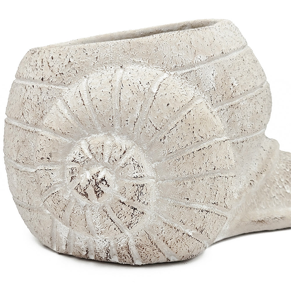 Decorative Sand and Cement Snail Planter, 8.3 x 7 x 4.7 Inch, Beige, photo 7 of 10