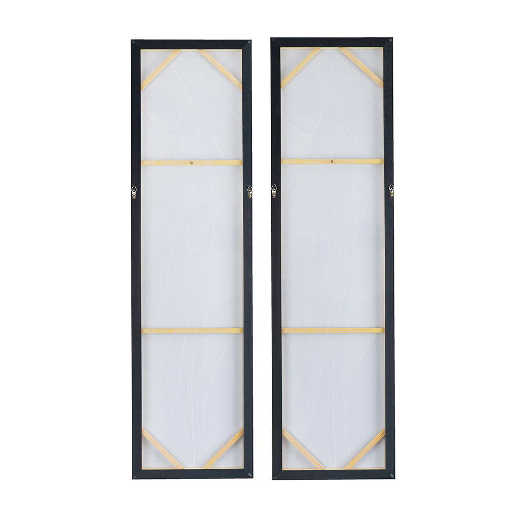 Elongated Modern Abstract Oil Paintings Wall Art Set of 2 - Multicolor, photo 7 of 9