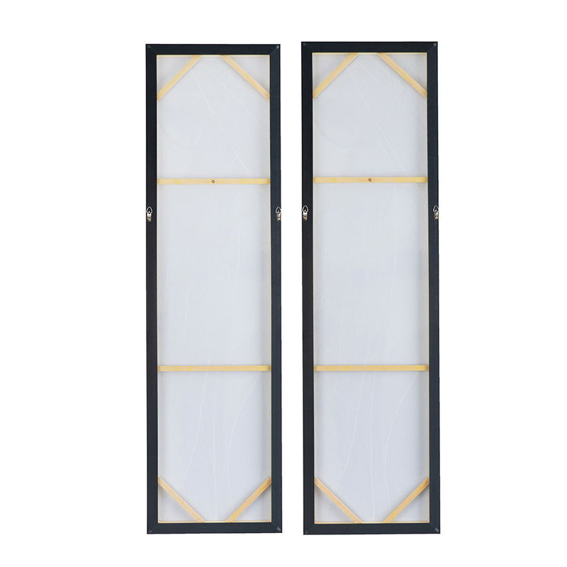 Elongated Modern Abstract Oil Paintings Wall Art Set of 2 - Multicolor, photo 7 of 9