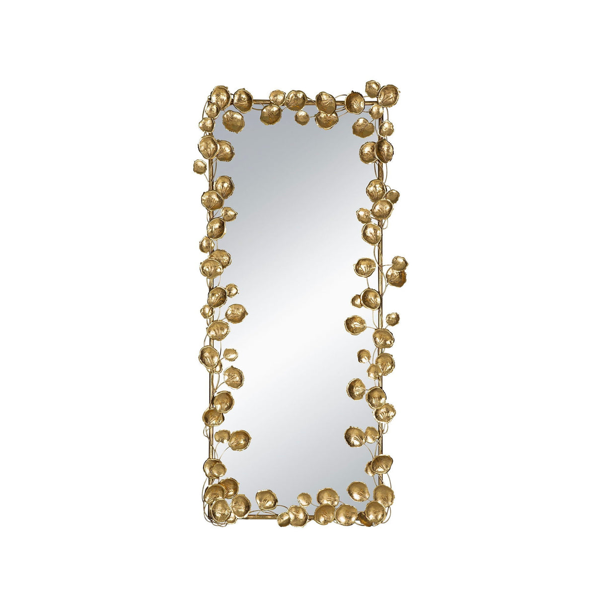 Full Length Floor Mirror with Gold Leaf Accents - Gold, photo 3 of 10