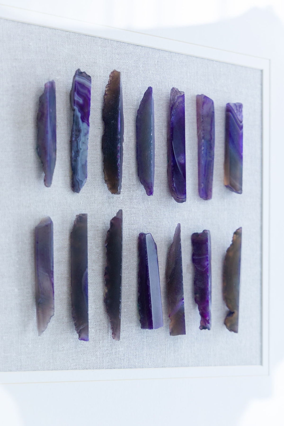Grace Purple Agate Shadow Boxes Wall Art Set of 2 with Natural Stone – Multicolor, photo 13 of 17