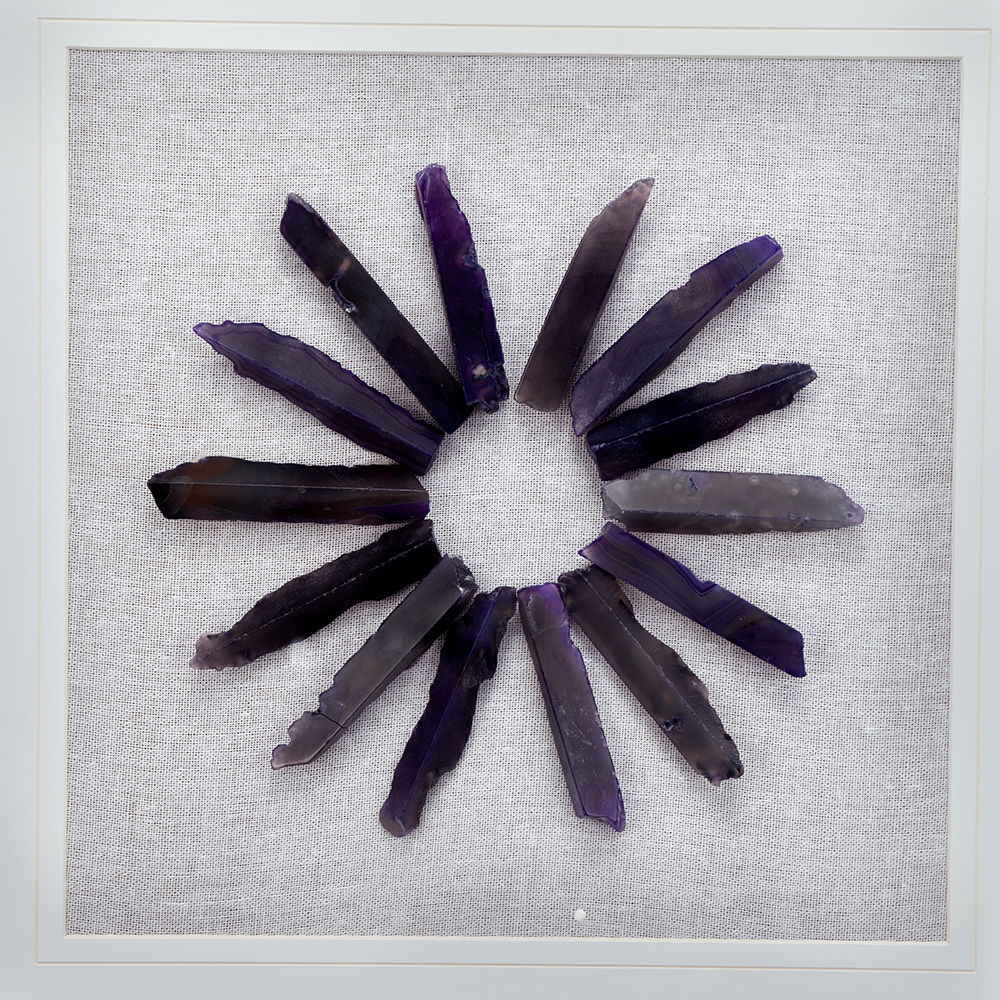 Grace Purple Agate Shadow Boxes Wall Art Set of 2 with Natural Stone – Multicolor, photo 16 of 17