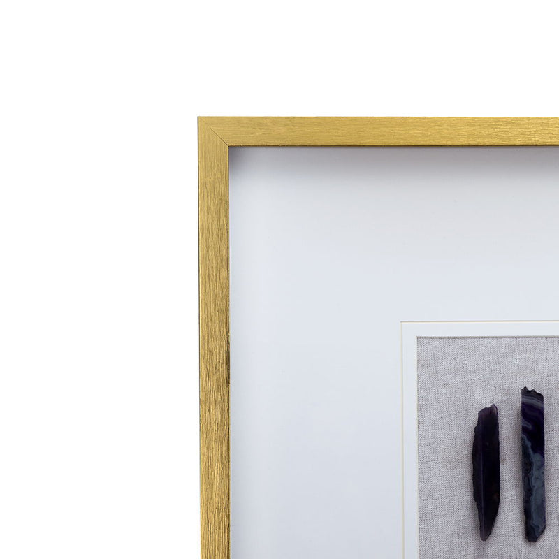 Grace Purple Agate Shadow Boxes Wall Art Set of 2 with Natural Stone – Multicolor, photo 2 of 17