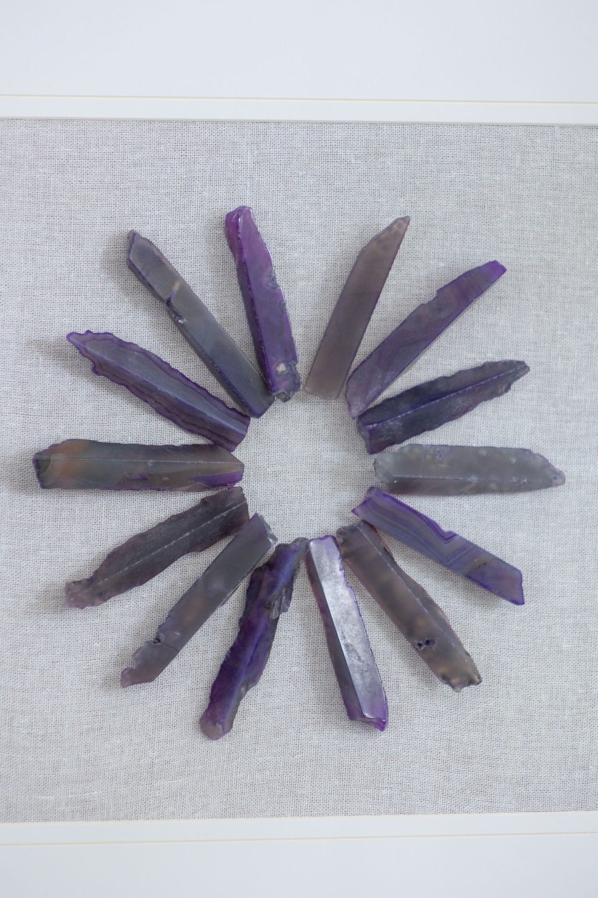 Grace Purple Agate Shadow Boxes Wall Art Set of 2 with Natural Stone – Multicolor, photo 3 of 17