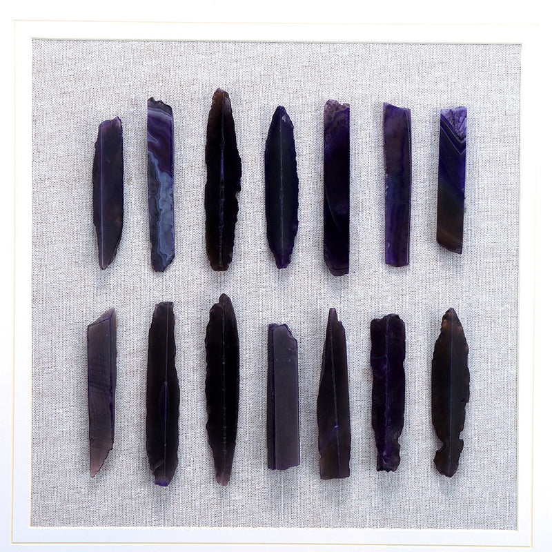 Grace Purple Agate Shadow Boxes Wall Art Set of 2 with Natural Stone – Multicolor, photo 4 of 17