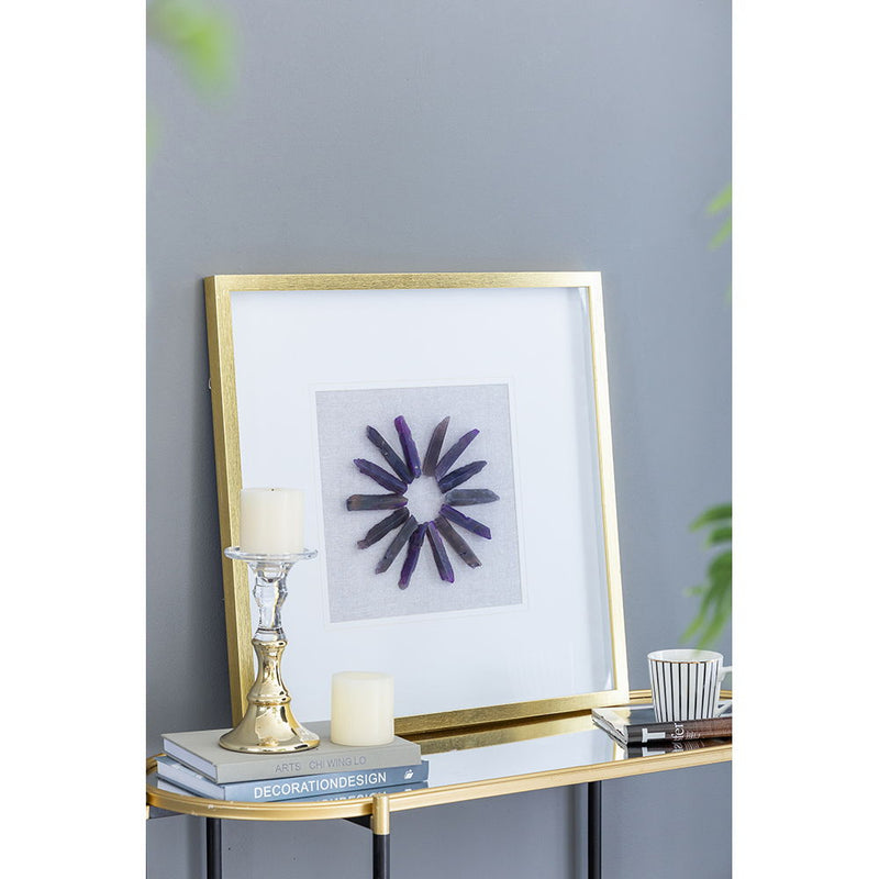 Grace Purple Agate Shadow Boxes Wall Art Set of 2 with Natural Stone – Multicolor, photo 8 of 17