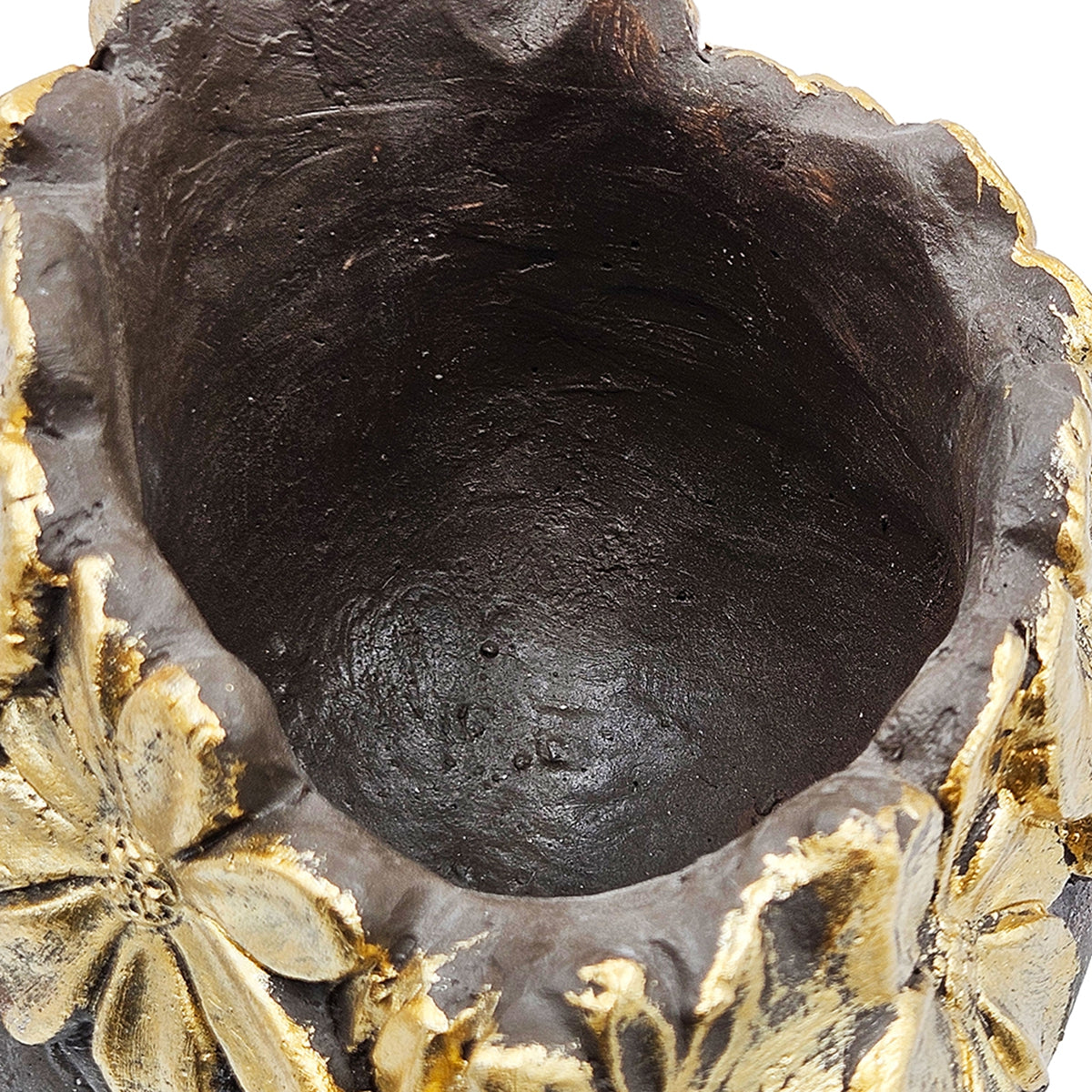 Magnesium Dog Statue Planter, 9.3 x 13 Inch, Brown with Gold Leaf Crown, photo 10 of 10