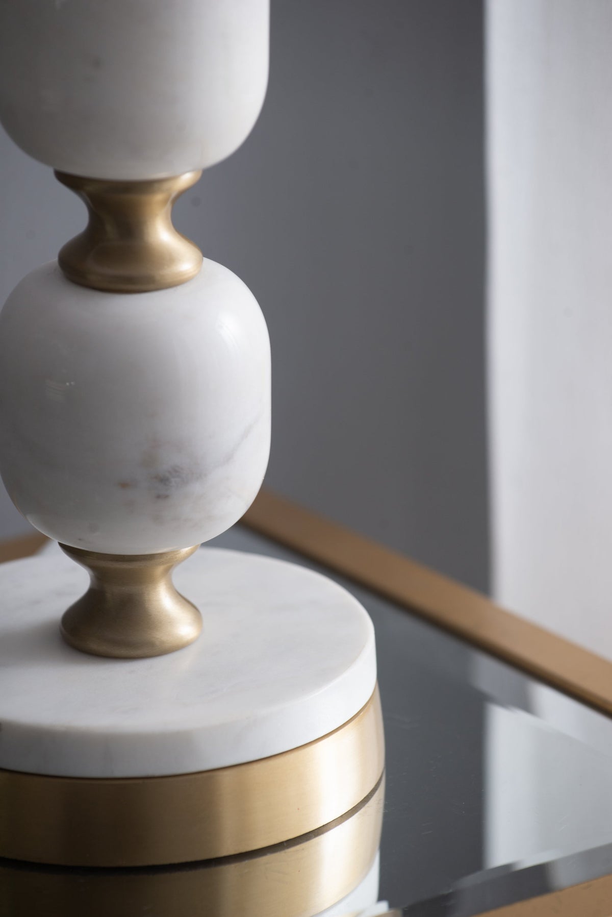 Marble Base Table Lamp with White Fabric Shade - 26.5", photo 13 of 16
