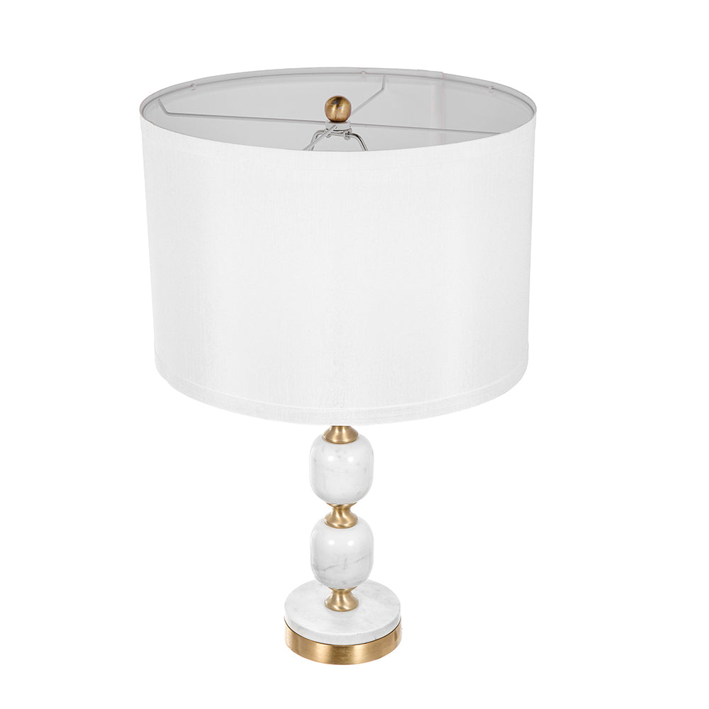 Marble Base Table Lamp with White Fabric Shade - 26.5", photo 4 of 16