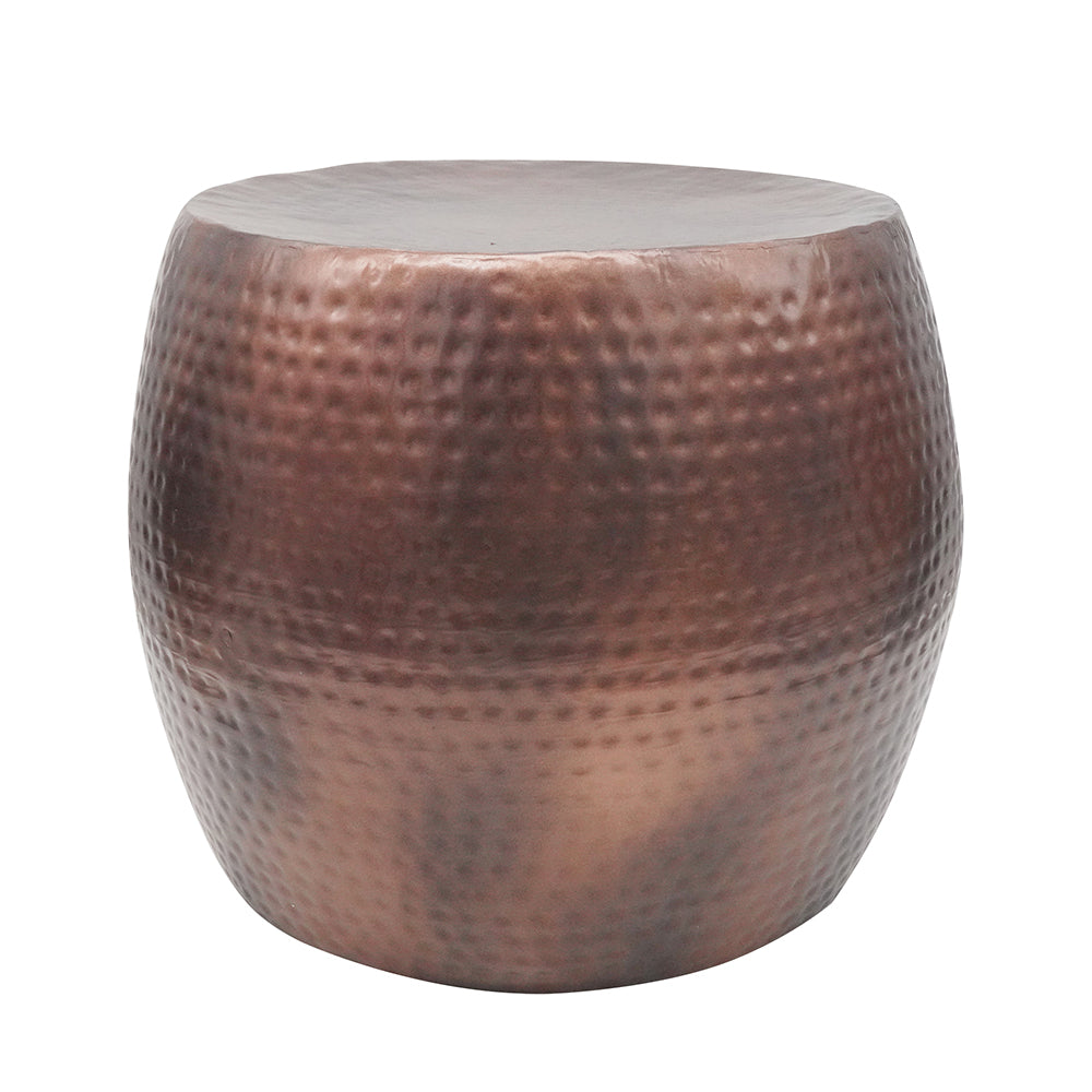 Nuria Hammered Iron Accent Table, 19.5-Inch, Bronze