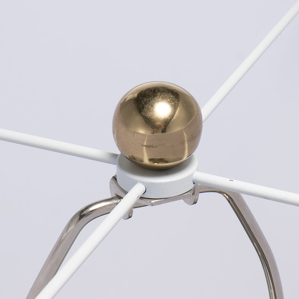 Round Aluminum Table Lamp with White Fabric Shade - Gold, photo 4 of 15