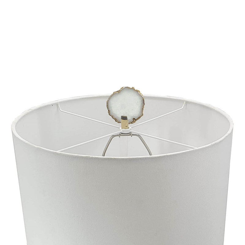 Smoke Agate-Slice Table Lamp with Marble Base - Genuine Agate, photo 6 of 7