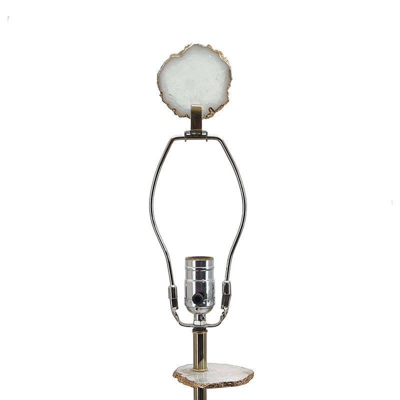 Smoke Agate-Slice Table Lamp with Marble Base - Genuine Agate, photo 7 of 7