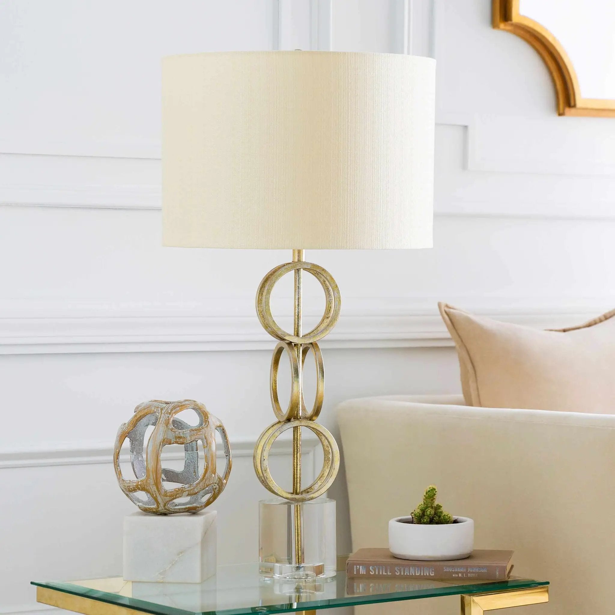 Zell Gold Crystal Table Lamp - Clearance by Boutique Rugs
