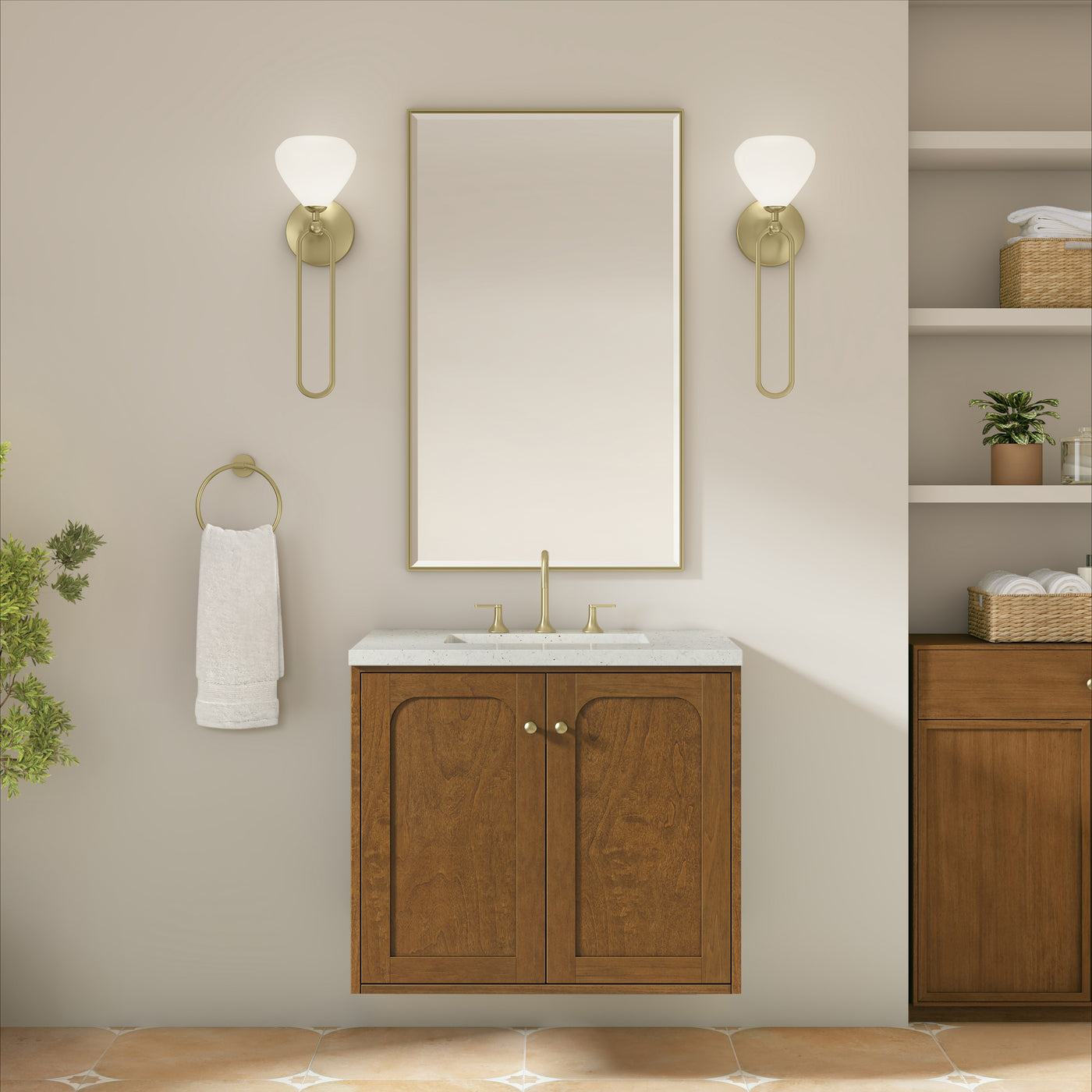 James Martin Laurent 30" Dual Mount Single Bathroom Vanity, Honey Oak, view 27