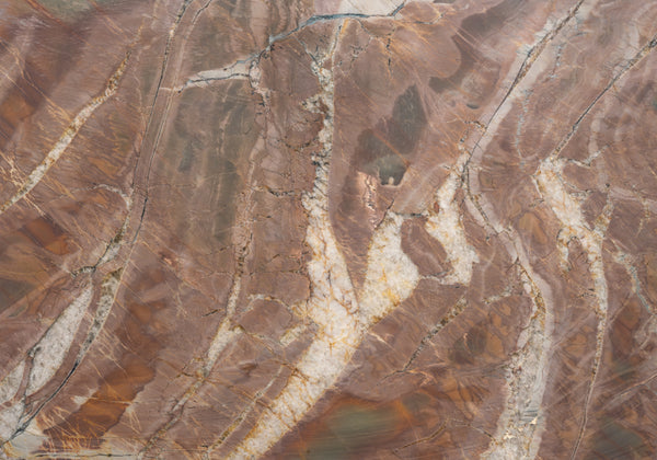 Explosion Rouge Leather Quartzite Slab Random