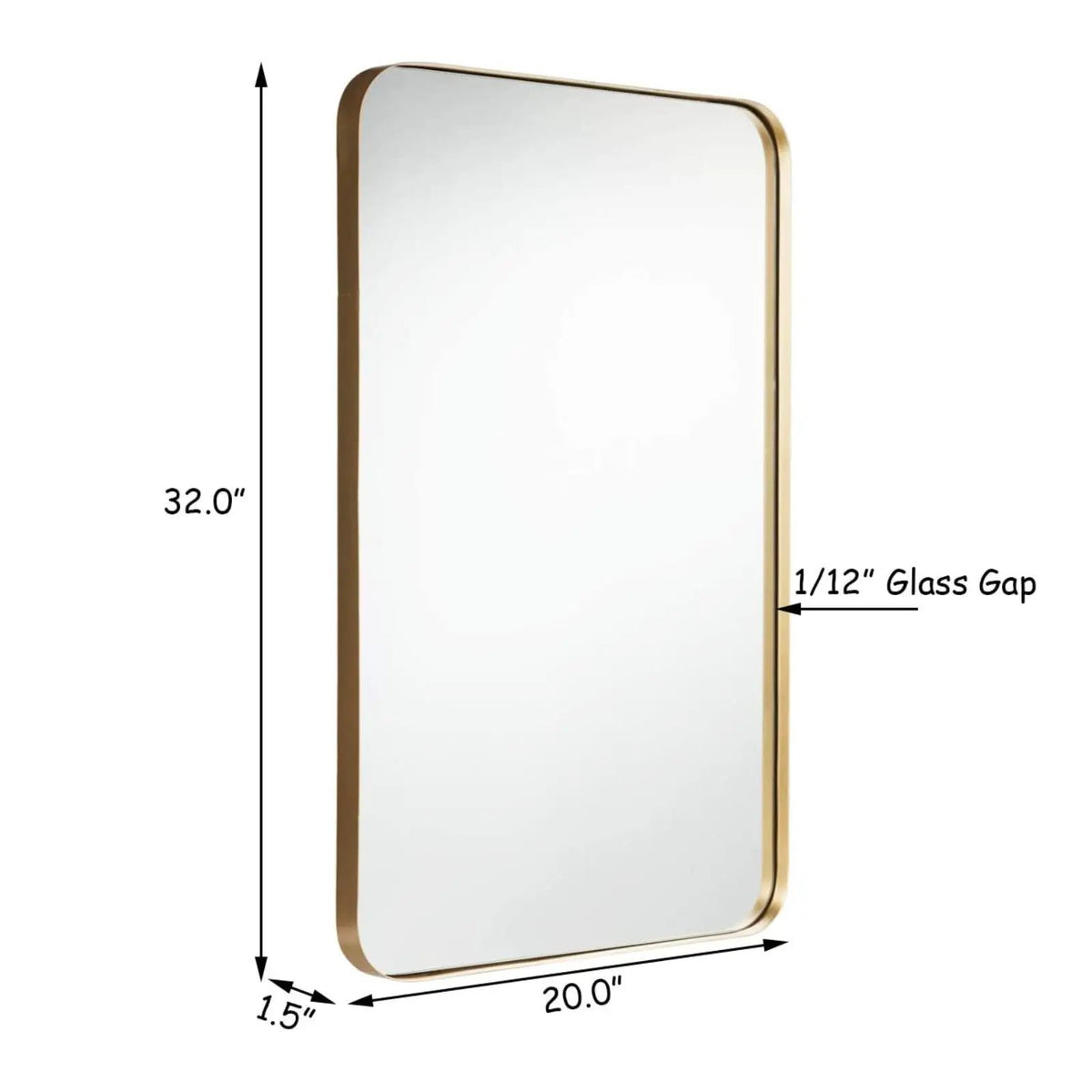 32 Inch x 20 Inch Metal Frame Wall-Mounted Rectangle Mirror by DirectDeals