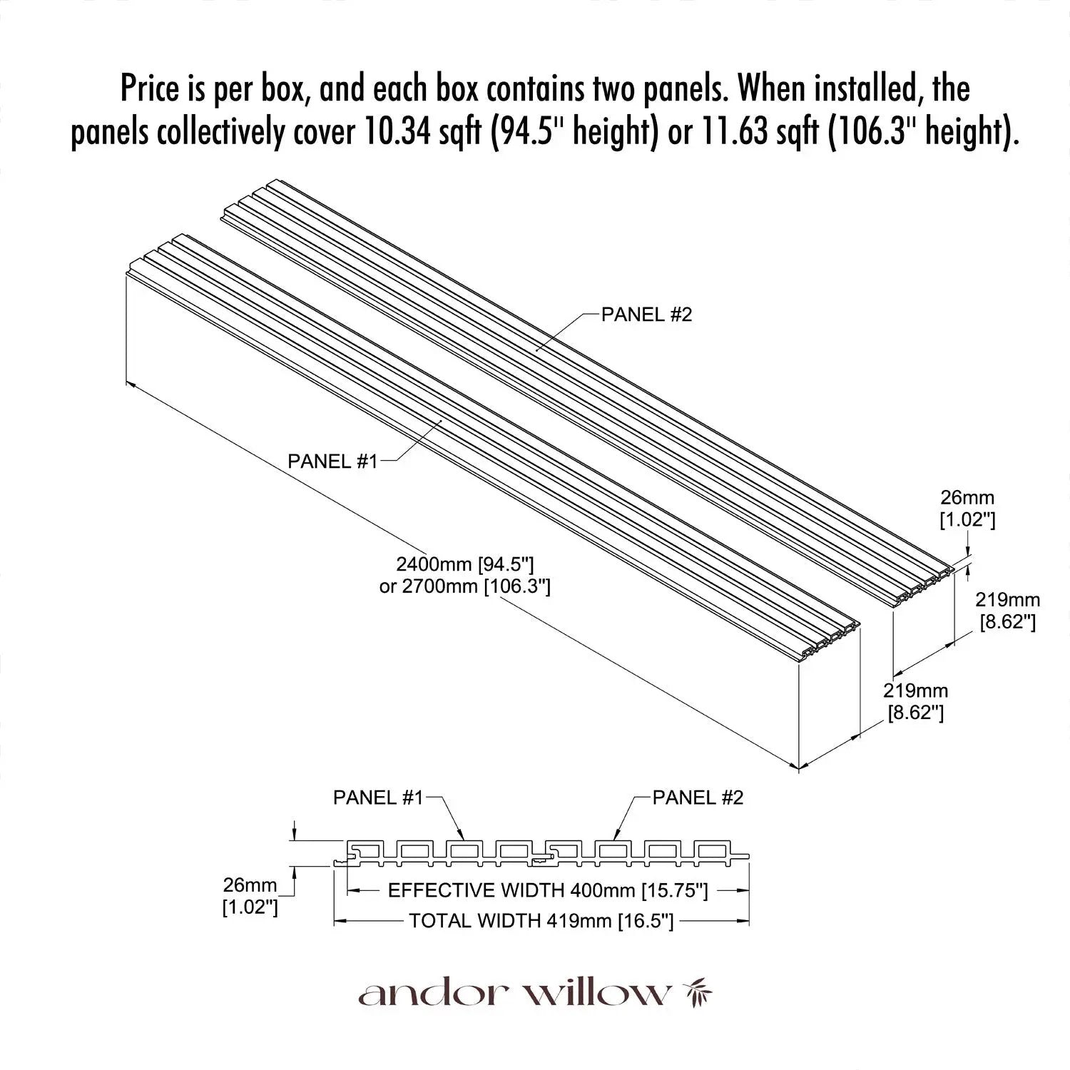 Exterior Wood-Look Composite Slat Panels by andor willow